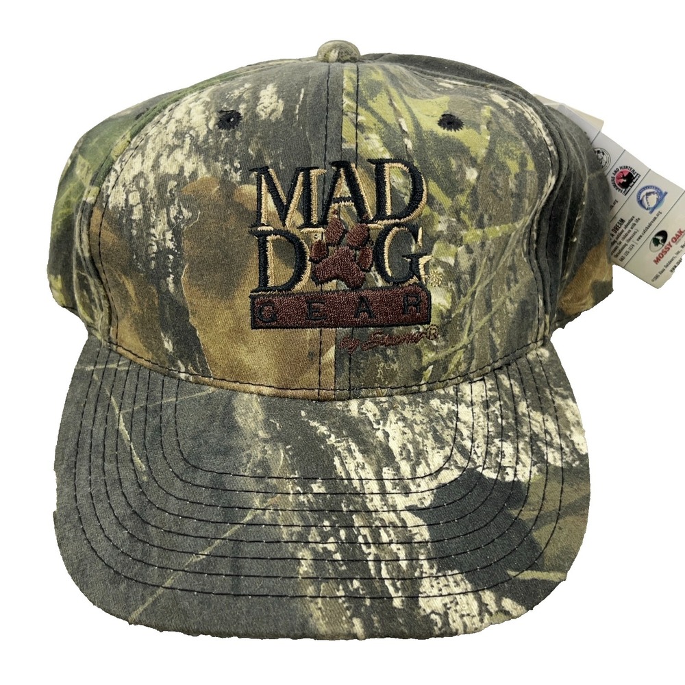 Mad Dog Gear Hat Cap Mossy Oak Camo Strap Back Hunting Y2K Adjustable Adult
